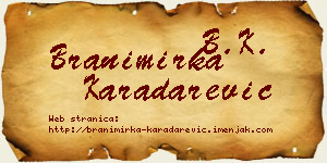 Branimirka Karadarević vizit kartica